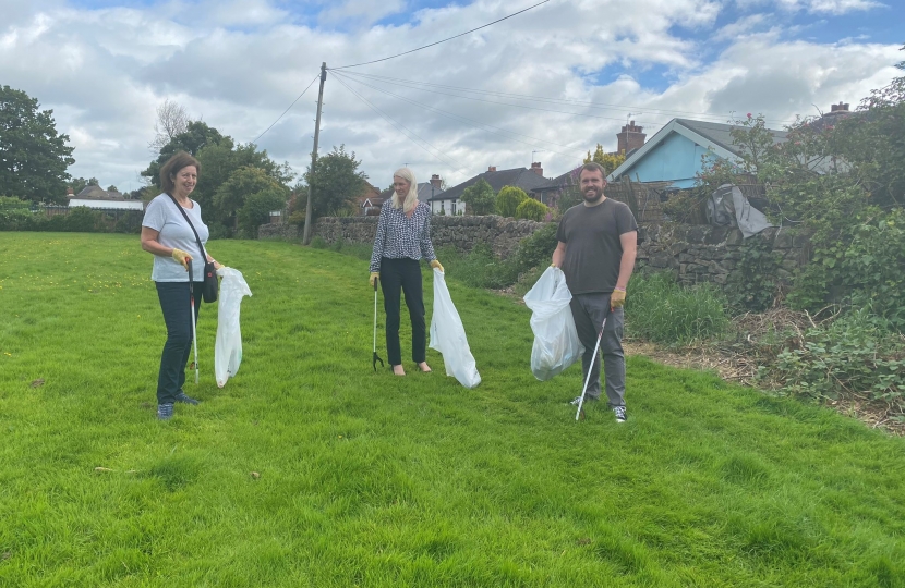 Chairman Amanda Milling joined Jo and Jonathan for the litter pick