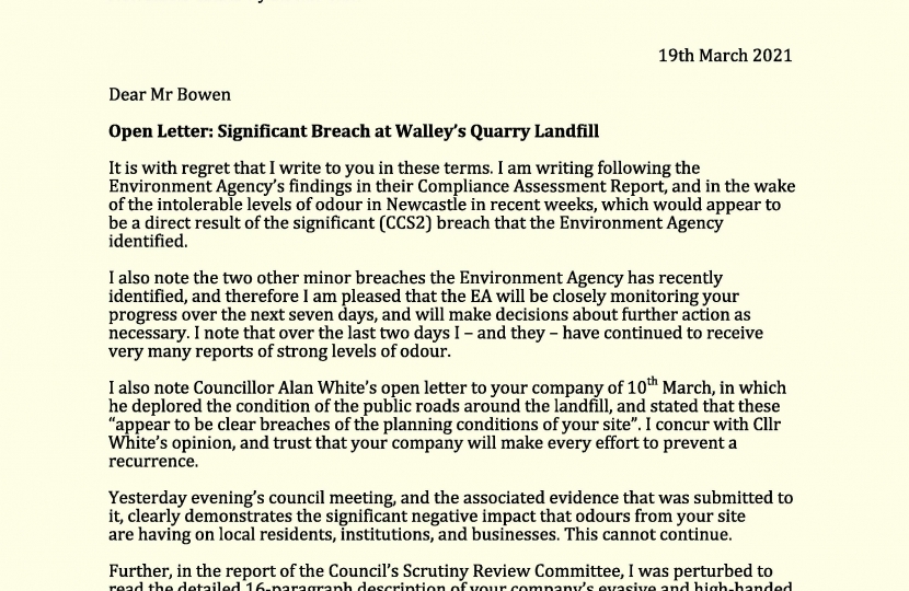 Aaron Bell MP's letter to Red Industry