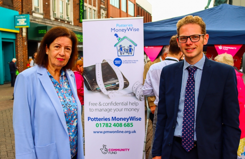 Jo visit's Potteries Moneywise at their Hanley Market Square event