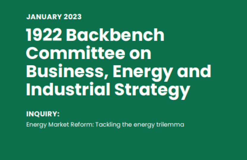 1922 Backbench Committee on Business, Energy and Industrial Strategy Inquiry: Energy Market Reform: Tackling the energy trilemma