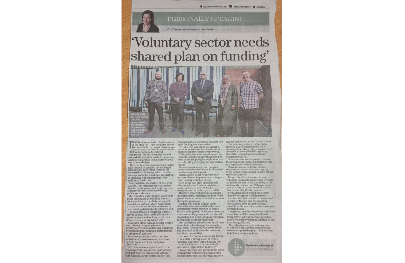 Personally Speaking: "Voluntary sector needs shared plan on funding"